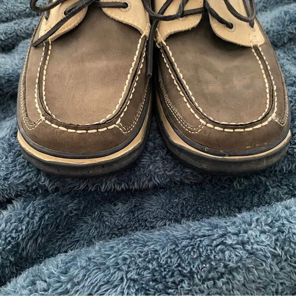 sebago docksides mens 8.5 loafers San Juan Navy/Taupe Boat Shoes Slip-ons